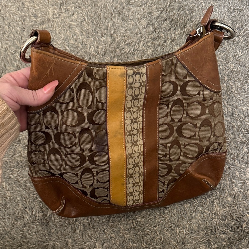 Coach Signature Brown Shoulder Bag